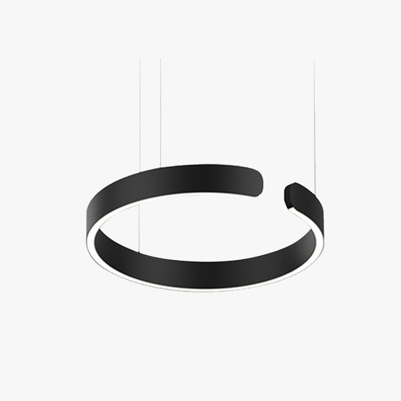 Luna LED Ronde Hanglamp – Zwart/Wit/Goud Metaal