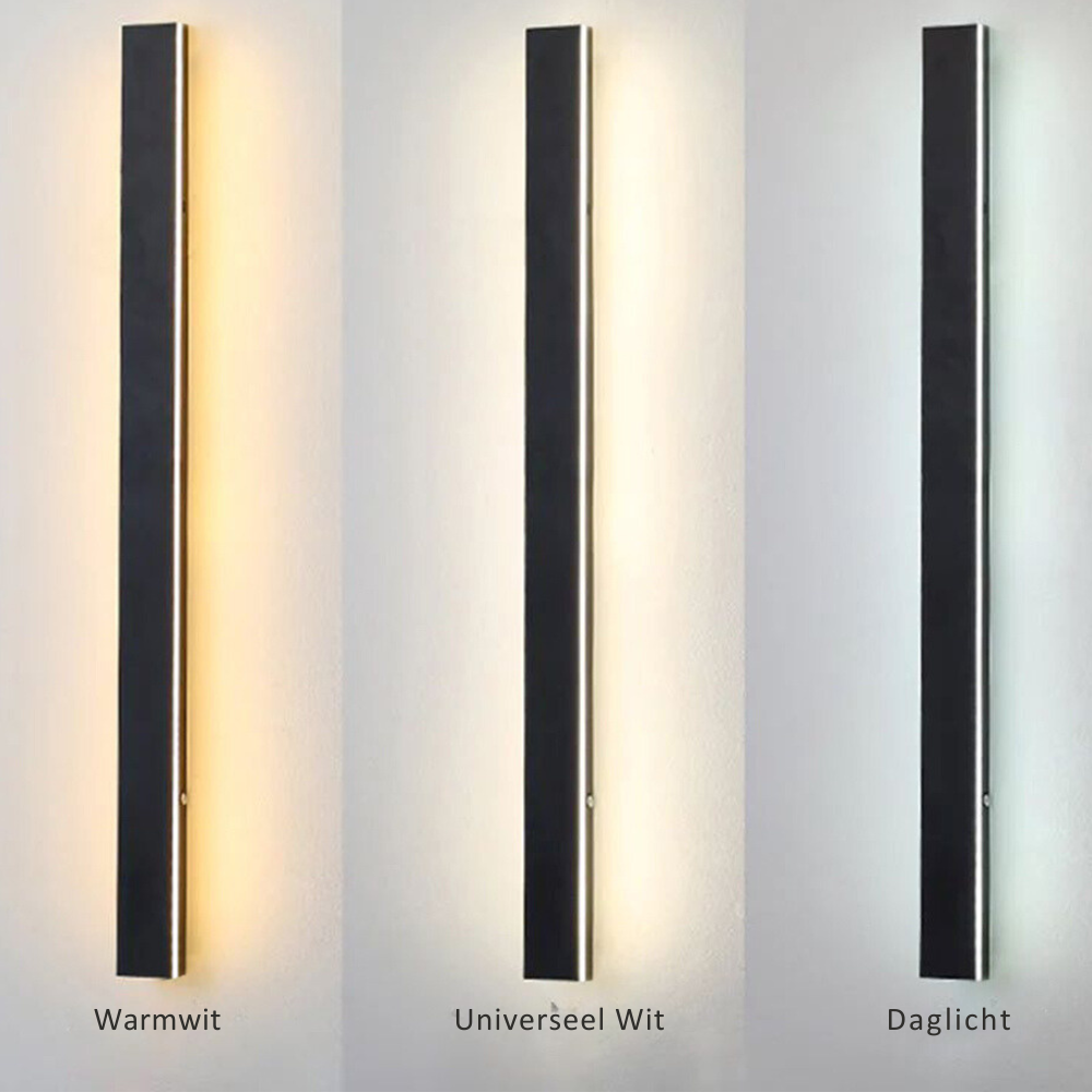 Arc Noir LED Wandlamp – Strakke Zwarte Metaal Designlamp